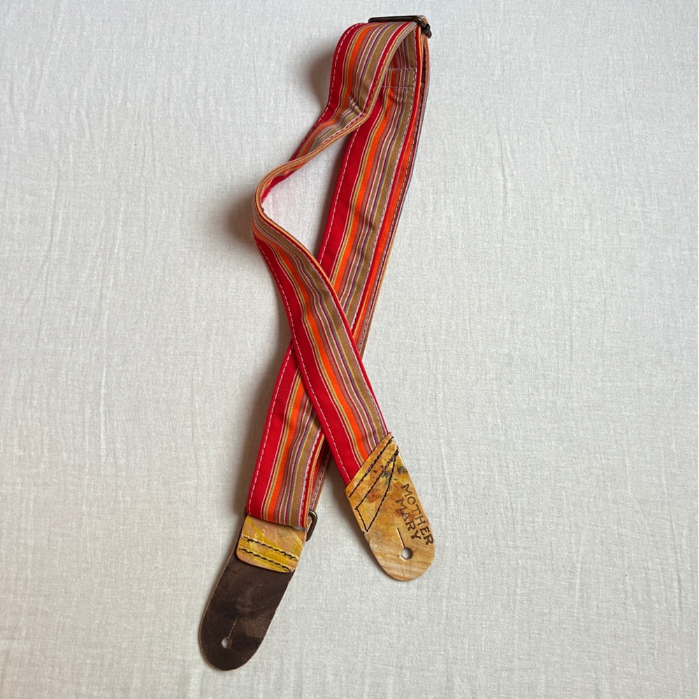 NWOT Mother Mary Company Red and Orange Stripe Guitar Strap